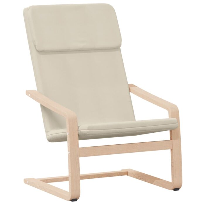 Relaxsessel mit Hocker Creme Stoff – Bild 4