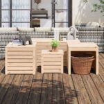 4-tlg. Gartenbox-Set Massivholz Kiefer