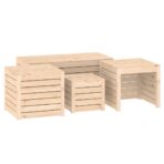 4-tlg. Gartenbox-Set Massivholz Kiefer – Bild 2