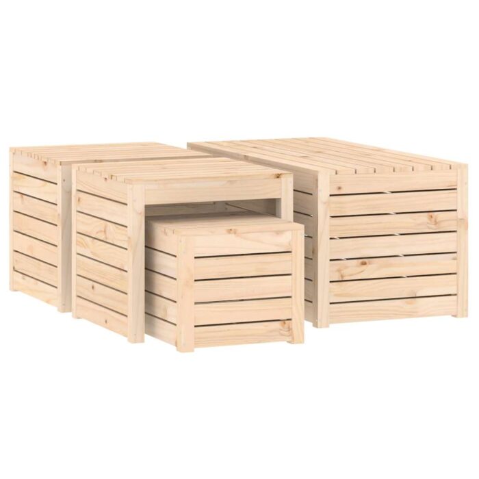 4-tlg. Gartenbox-Set Massivholz Kiefer – Bild 5