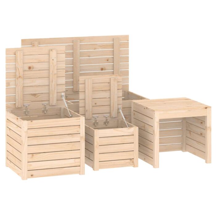 4-tlg. Gartenbox-Set Massivholz Kiefer – Bild 8