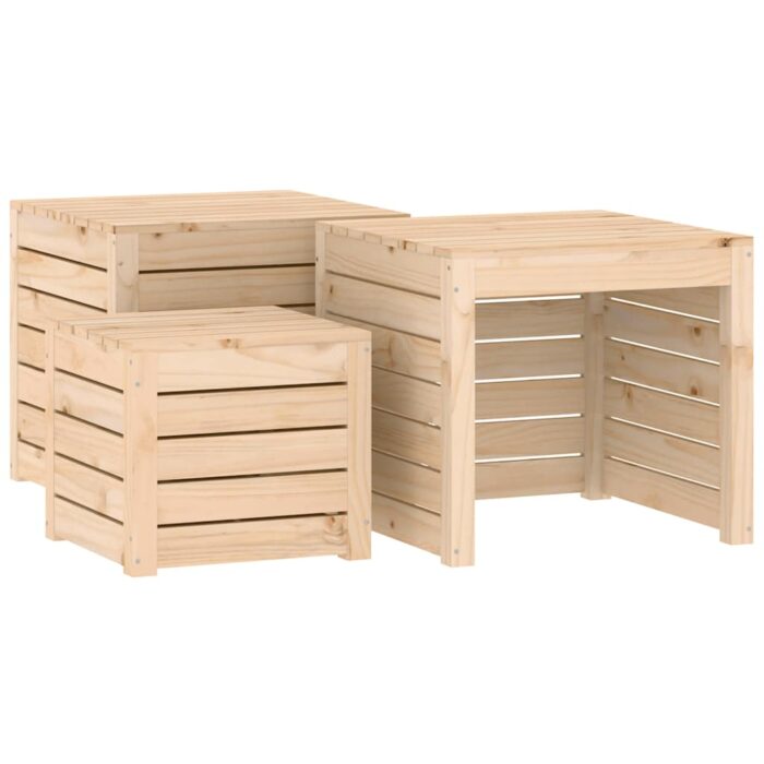 4-tlg. Gartenbox-Set Massivholz Kiefer – Bild 9
