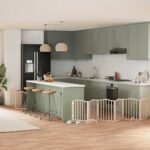 9-tlg. Hundetor mit Tür Faltbar 450 cm Pappelholz