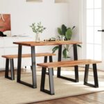 3-tlg. Essgruppe Baumkante Massivholz Akazie