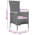 3-tlg. Garten-Essgruppe mit Kissen Schwarz Poly Rattan – Bild 9