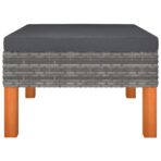 Fussbank Poly Rattan und Eukalyptus Massivholz – Bild 2