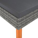 Fussbank Poly Rattan und Eukalyptus Massivholz – Bild 3