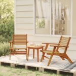Gartenstühle / 3-tlg. Massivholz Akazie - Massivholz Akazie
