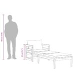 Sonnenliege mit Cremeweissen Kissen Massivholz Akazie – Bild 12