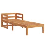 Sonnenliege mit Cremeweissen Kissen Massivholz Akazie – Bild 5