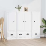 Highboards 3 Stk. Weiss Holzwerkstoff