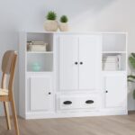 Highboards 3 Stk. Weiss Holzwerkstoff
