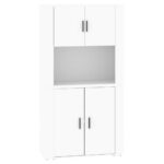 Highboard Weiss Holzwerkstoff – Bild 2