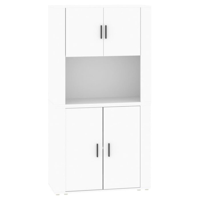 Highboard Weiss Holzwerkstoff – Bild 2