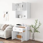 Highboard Weiss Holzwerkstoff – Bild 5