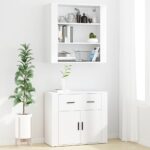 Highboard Weiss Holzwerkstoff – Bild 3