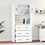 Highboard Weiss Holzwerkstoff – Bild 3