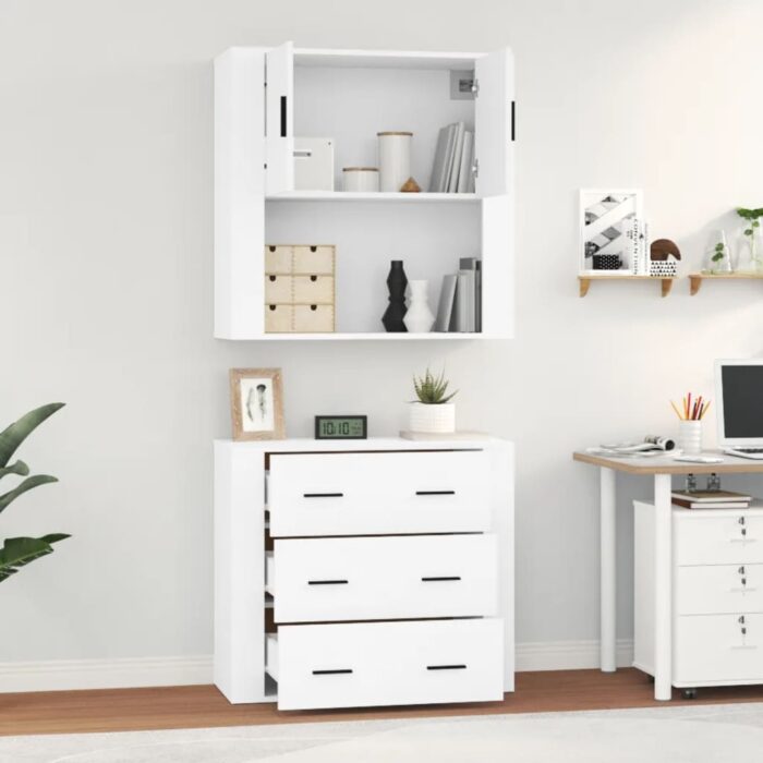 Highboard Weiss Holzwerkstoff – Bild 5