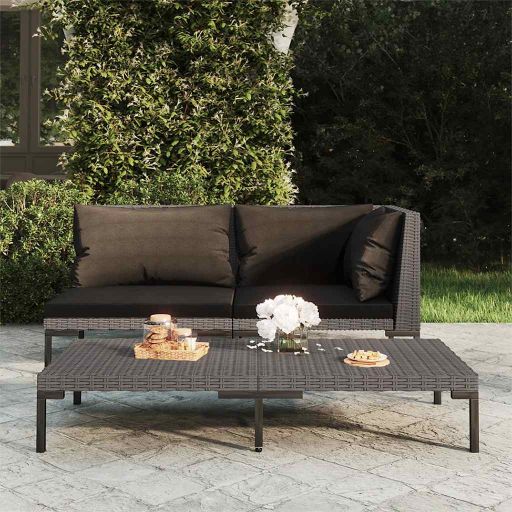 318600_1.jpg Gartensofa mit Kissen Halbrundes Poly Rattan – Bild 1