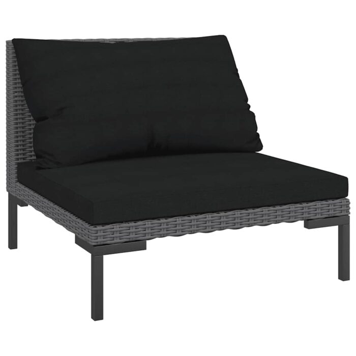 Gartensofa mit Kissen Halbrundes Poly Rattan – Bild 2