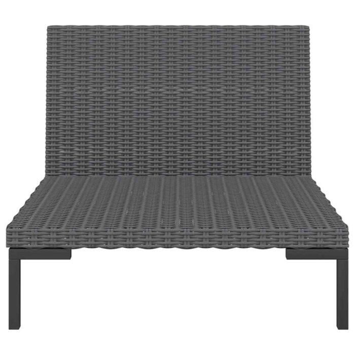 Gartensofa mit Kissen Halbrundes Poly Rattan – Bild 4