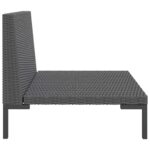 Gartensofa mit Kissen Halbrundes Poly Rattan – Bild 5