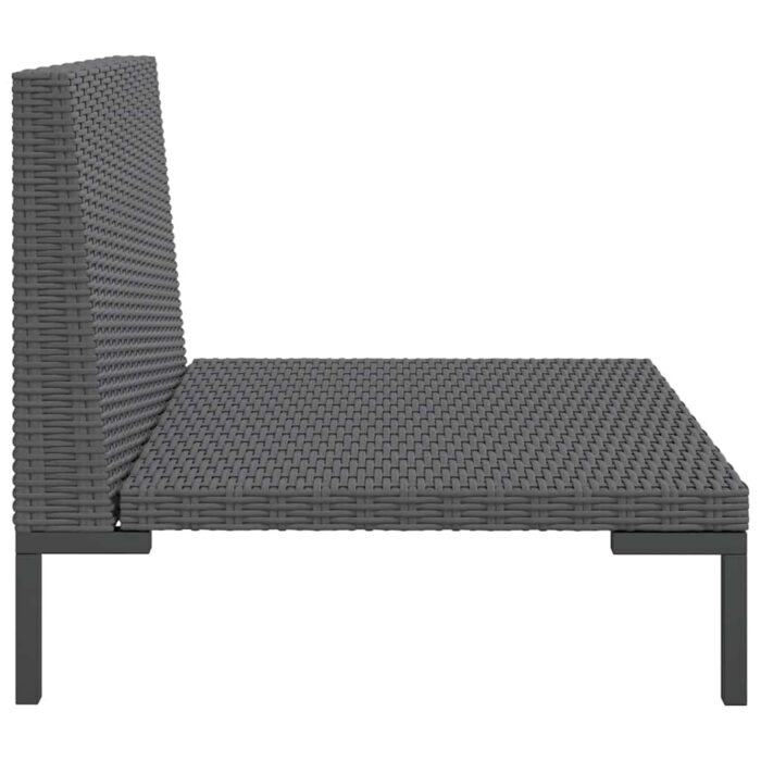 Gartensofa mit Kissen Halbrundes Poly Rattan – Bild 5