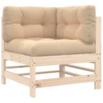 10-tlg. Garten-Lounge-Set mit Kissen - Massivholz Kiefer – Bild 5