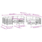 10-tlg. Garten-Lounge-Set mit Kissen - Massivholz Kiefer – Bild 9