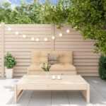 2-tlg. Garten-Lounge-Set mit Kissen - Massivholz Kiefer