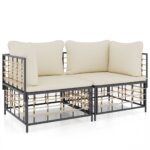 Ecksofas mit Kissen 2 Stk. Modular Poly Rattan – Bild 2