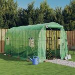 Gewächshaus mit Stahlrahmen Grün 8 m² 4x2x2 m