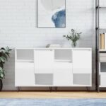 Sideboards 2 Stk. Weiss Holzwerkstoff