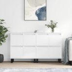 Sideboards 2 Stk. Weiss Holzwerkstoff