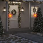 LED-Weihnachtssterne 3 Stk. mit Erdspiessen Faltbar Rot 57 cm