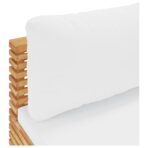 Garten-Mittelsofa mit Creme Kissen Massivholz Teak – Bild 5