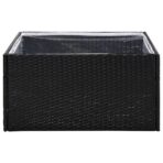 Pflanzkübel Schwarz 80x80x40 cm Poly Rattan – Bild 4