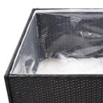Pflanzkübel Schwarz 80x80x40 cm Poly Rattan – Bild 5