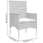 4-tlg. Garten-Lounge-Set mit Kissen Braun Poly Rattan – Bild 12