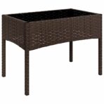 4-tlg. Garten-Lounge-Set mit Kissen Braun Poly Rattan – Bild 4
