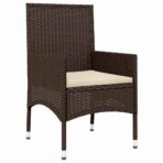 4-tlg. Garten-Lounge-Set mit Kissen Braun Poly Rattan – Bild 8