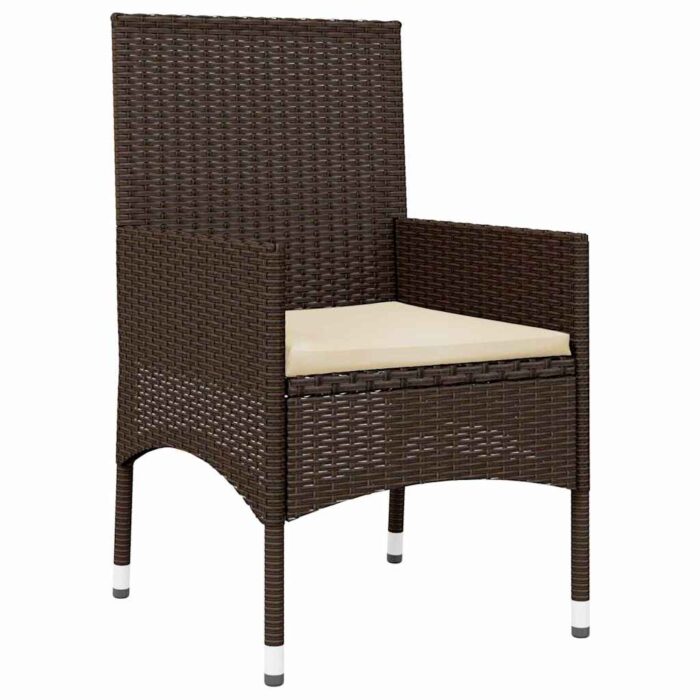 4-tlg. Garten-Lounge-Set mit Kissen Braun Poly Rattan – Bild 8