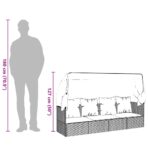 Outdoor-Loungebett mit Dach und Kissen Schwarz Poly Rattan – Bild 10