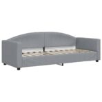 Tagesbett mit Matratze Hellgrau 80x200 cm Stoff – Bild 3