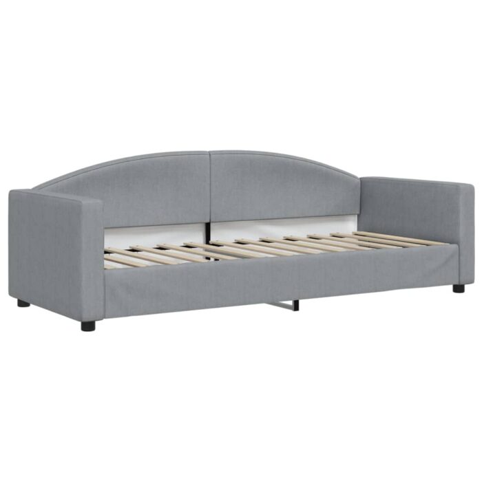 Tagesbett mit Matratze Hellgrau 80x200 cm Stoff – Bild 3