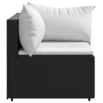 Garten-Ecksofa mit Kissen Schwarz Poly Rattan – Bild 4