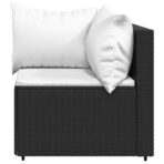 Garten-Ecksofas mit Kissen 2 Stk. Schwarz Poly Rattan – Bild 4