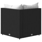 Garten-Ecksofas mit Kissen 2 Stk. Schwarz Poly Rattan – Bild 6