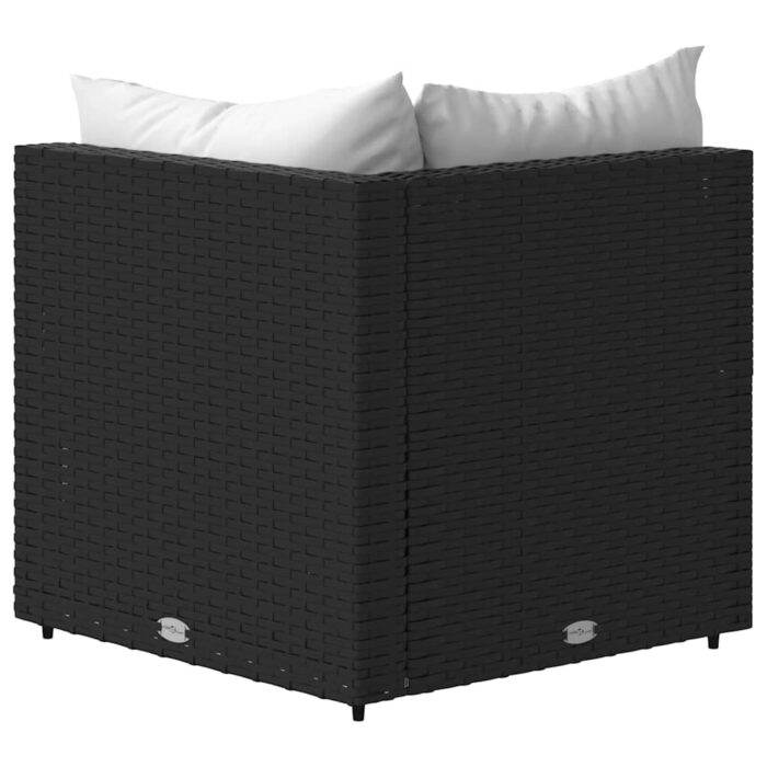 Garten-Ecksofas mit Kissen 2 Stk. Schwarz Poly Rattan – Bild 6