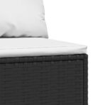 Garten-Mittelsofa mit Kissen Schwarz Poly Rattan – Bild 5